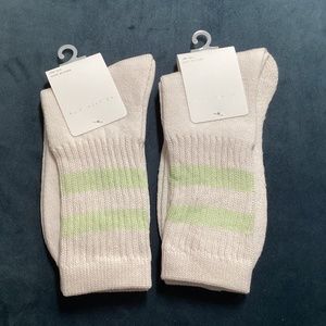 2 LA Hearts Green Stripe Socks Bundle